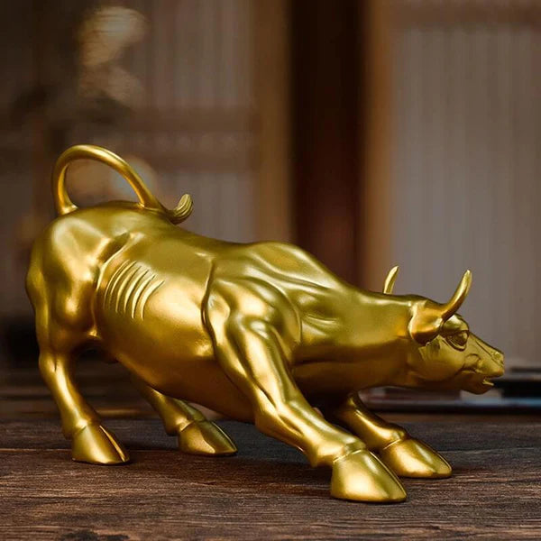 Escultura Touro de Wall Street Dourado